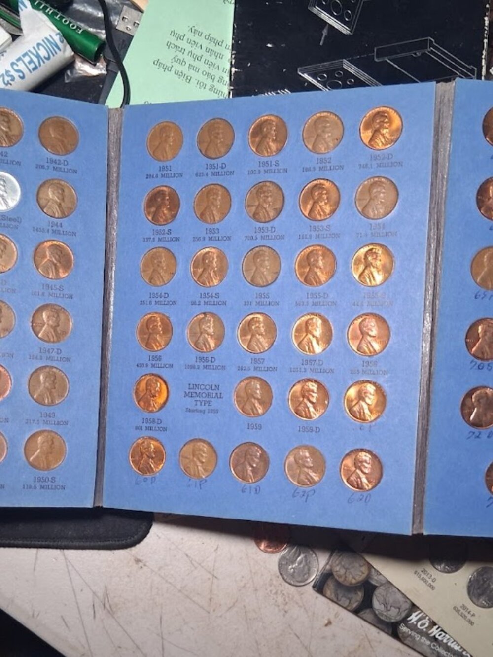 COMPLETE Vintage Whitman Lincoln Cents Coin Folder Set 1941-1974 (90 Coins)